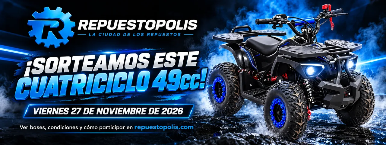 Repuestópolis sortea un cuatriciclo 49cc el viernes 27 de noviembre de 2026. Ver bases, condiciones y cómo participar.